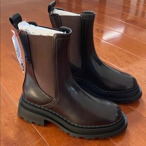 ASOS DESIGN Austin Chunky Chelsea Black and Brown Women's Boots